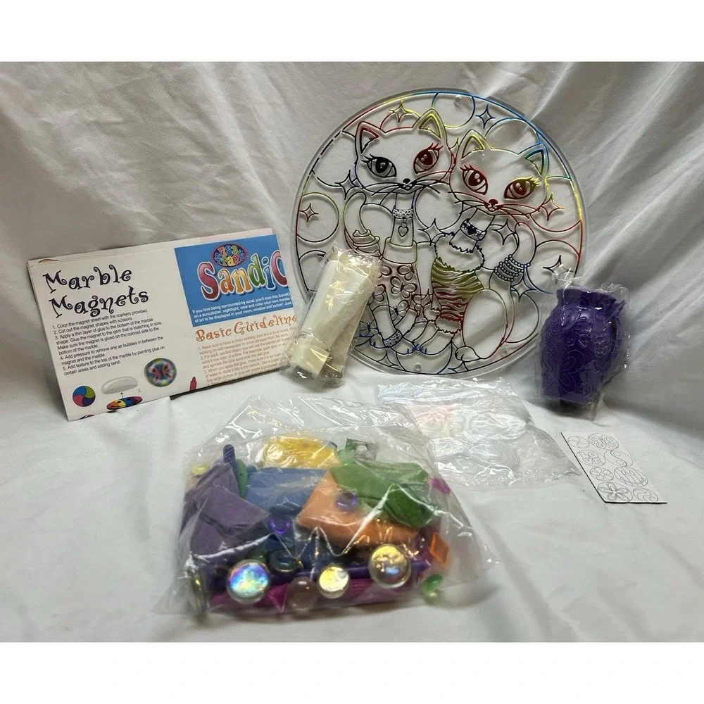 VTG Y2K Lisa Frank Sandi Crafts Kit Complete NOS Cats Butterfly Rare